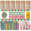 360 Pieces Christmas Stationery Party Favors Bulk: Christmas Pencil Eraser Slap Bracelets Stamps Treat Bags for Kids Classroom G