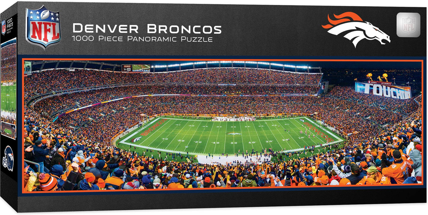 Masterpieces 1000 Piece Sports Jigsaw Puzzle - Nfl Denver Broncos Center View Panoramic - 13'X39'