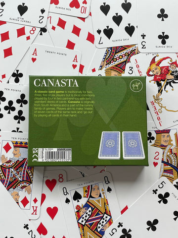 Gibsons Piatnik Canasta Card Game - Green Playing Cards, Model GIBP2555, Card Material