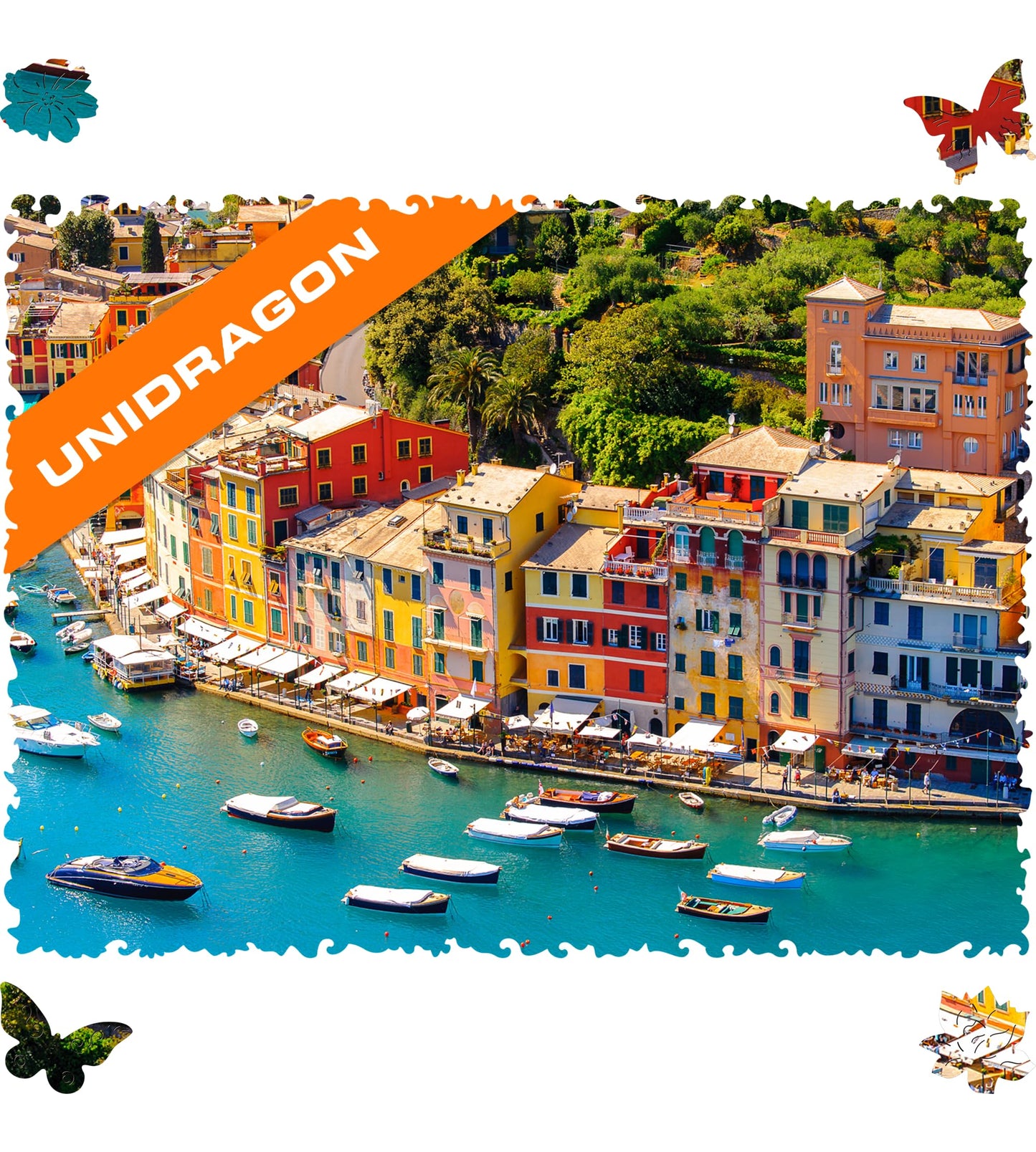 Unidragon Wooden Jigsaw Puzzles - Nature Italian Riviera, 500 Pcs, King Size 16.9'X11.8', Beautiful Gift Package, Unique Shape Best Gift For Adults And Kids