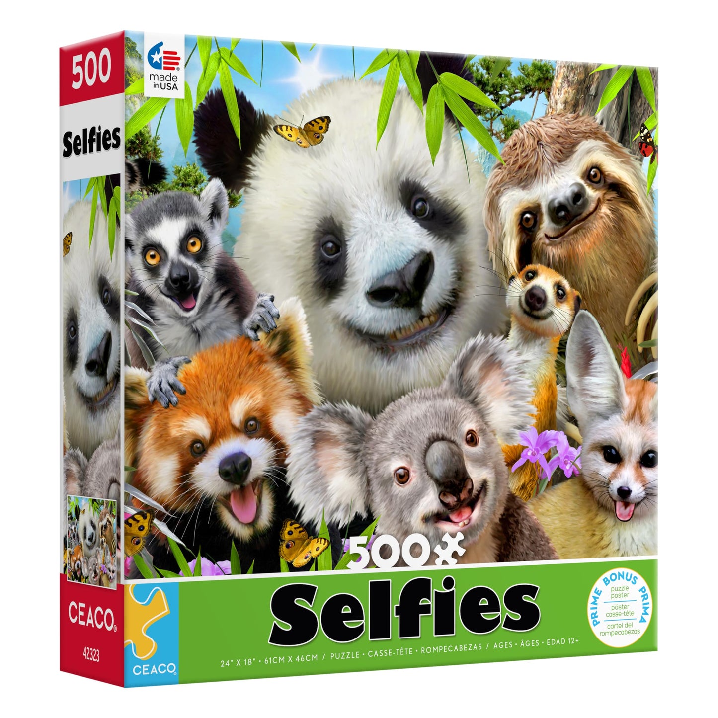 Ceaco - Selfies - Panda & Friends Selfies - 500 Piece Jigsaw Puzzle