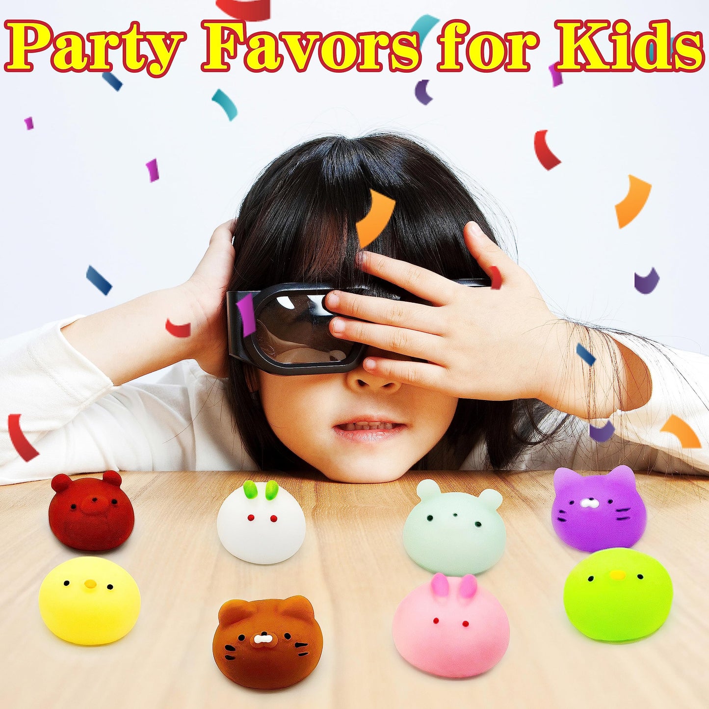 6 Pcs Mochi Squishy Toys For Kids Party Favors, Mini Round Animals Toys Kawaii Squishies For Classroom Prizes, Easter Basket And