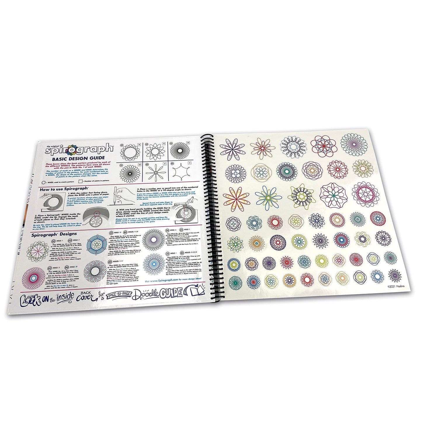 Spirograph - Doodle Art Journal - Activity Drawing Kit - With Guided Drawing Templates For Kids 8+