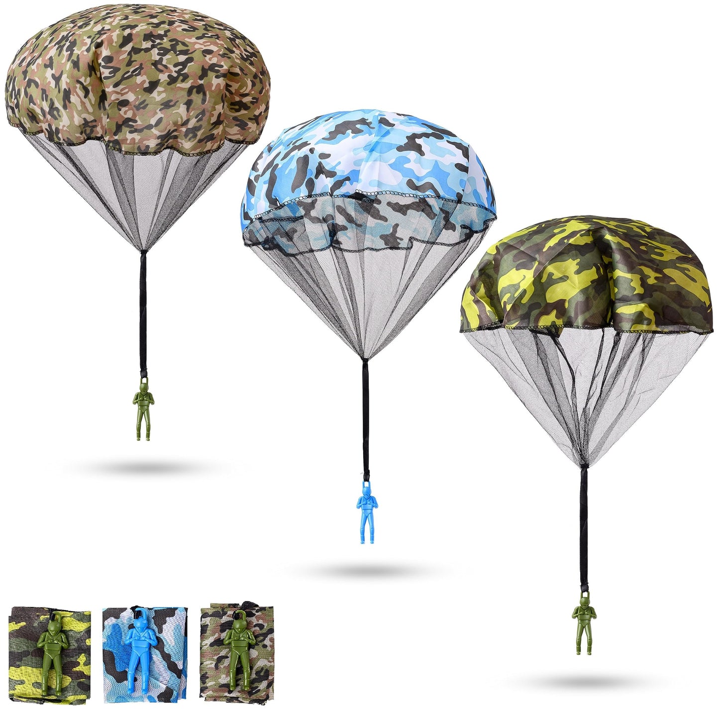 Nutty Toys Army Parachute Toys For Kids - Tangle Free Outdoor Flying Parachute Men, Top Indoor & Outside For 4 5 6 7 8 9 10 11 12 Year Old, Best Gift 2025, Unique Boy Easter Basket Stuffers