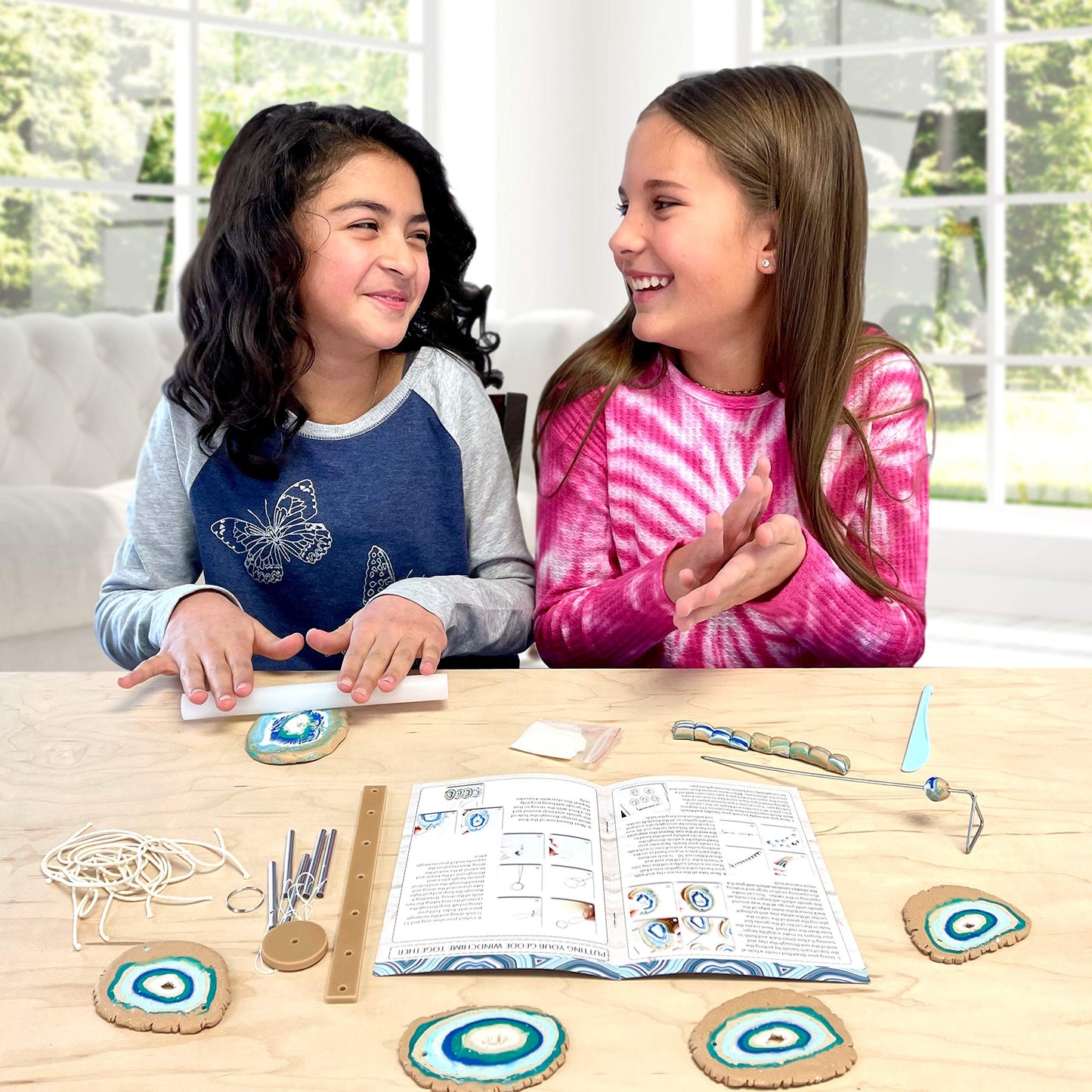 Hapinest Make Your Own Clay Geode Wind Chime Craft Kit for Kids Girls Teens, DIY Wind Chime Kit Crafting Projects for Home & Gar