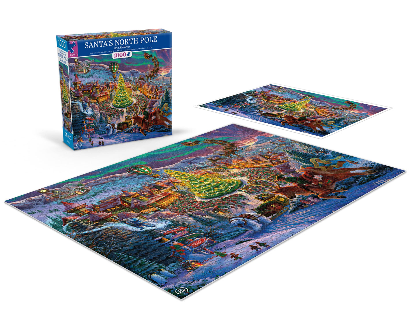 Ceaco - Zac Kinkade - Classic Christmas - Santa'S North Pole - 1000 Piece Jigsaw Puzzle