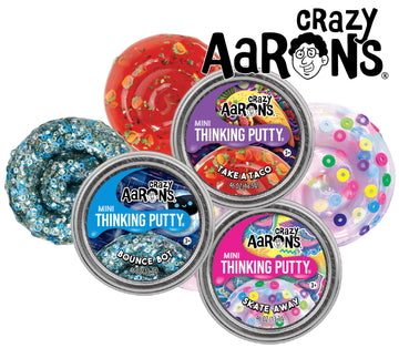 Mattys Toy Stop Crazy Aarons Putty Mini Tins Bounce Bot, Skate Away & Take-A-Taco Gift Set Bundle - 3 Pack (13.3g Each)