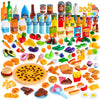 JOYIN 200 Pieces Kids Play Food Deluxe Pretend Food Set Play, Toy Food, Play Kitchen Accessories with Realistic Colors, Toddler