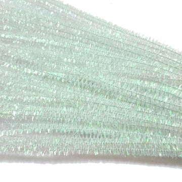 Carykon 200 PCS Glitter Tinsel Creative Arts Stems Pipe Cleaners-12 Inch (Colorful White)