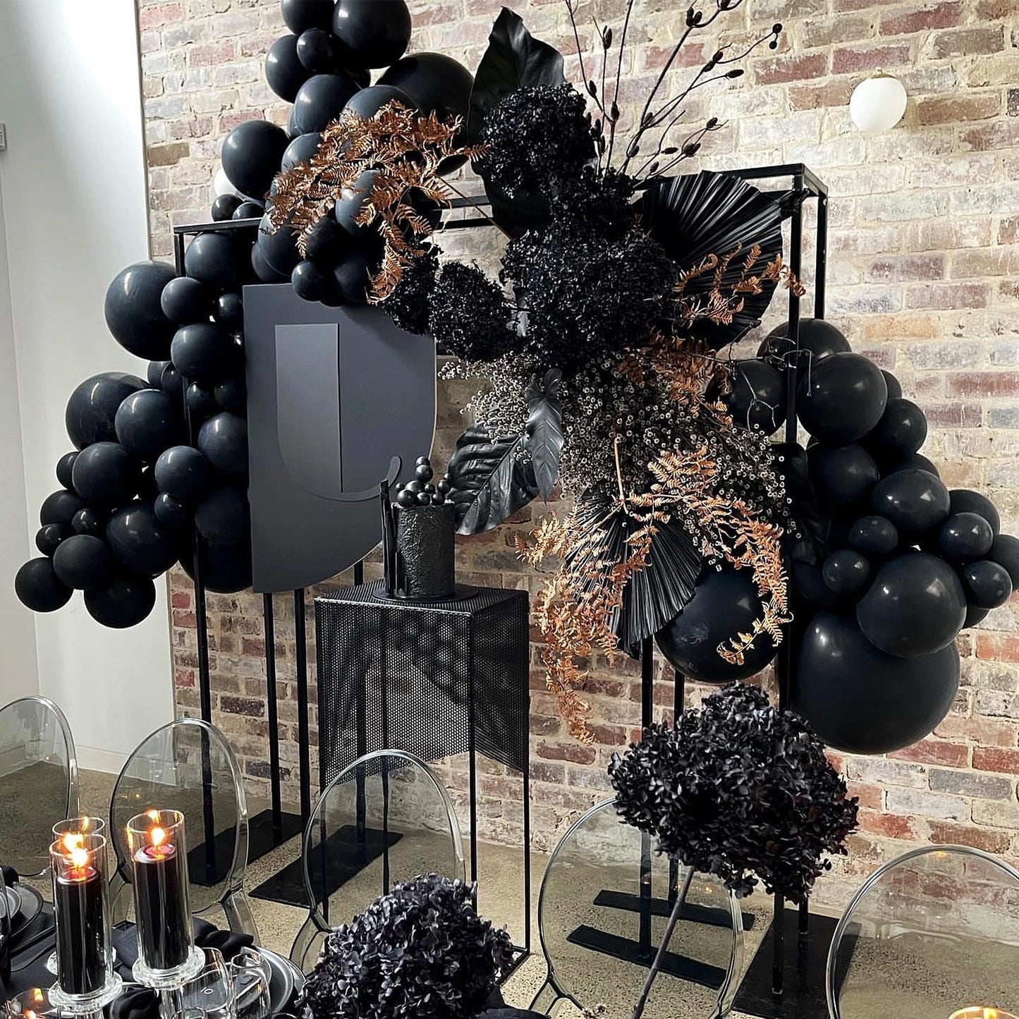 200 Pieces Black Balloons Different Sizes 5 10 12 18 Inch Black Balloon Arch Kit Black Balloon Garland Black Latex Balloons For