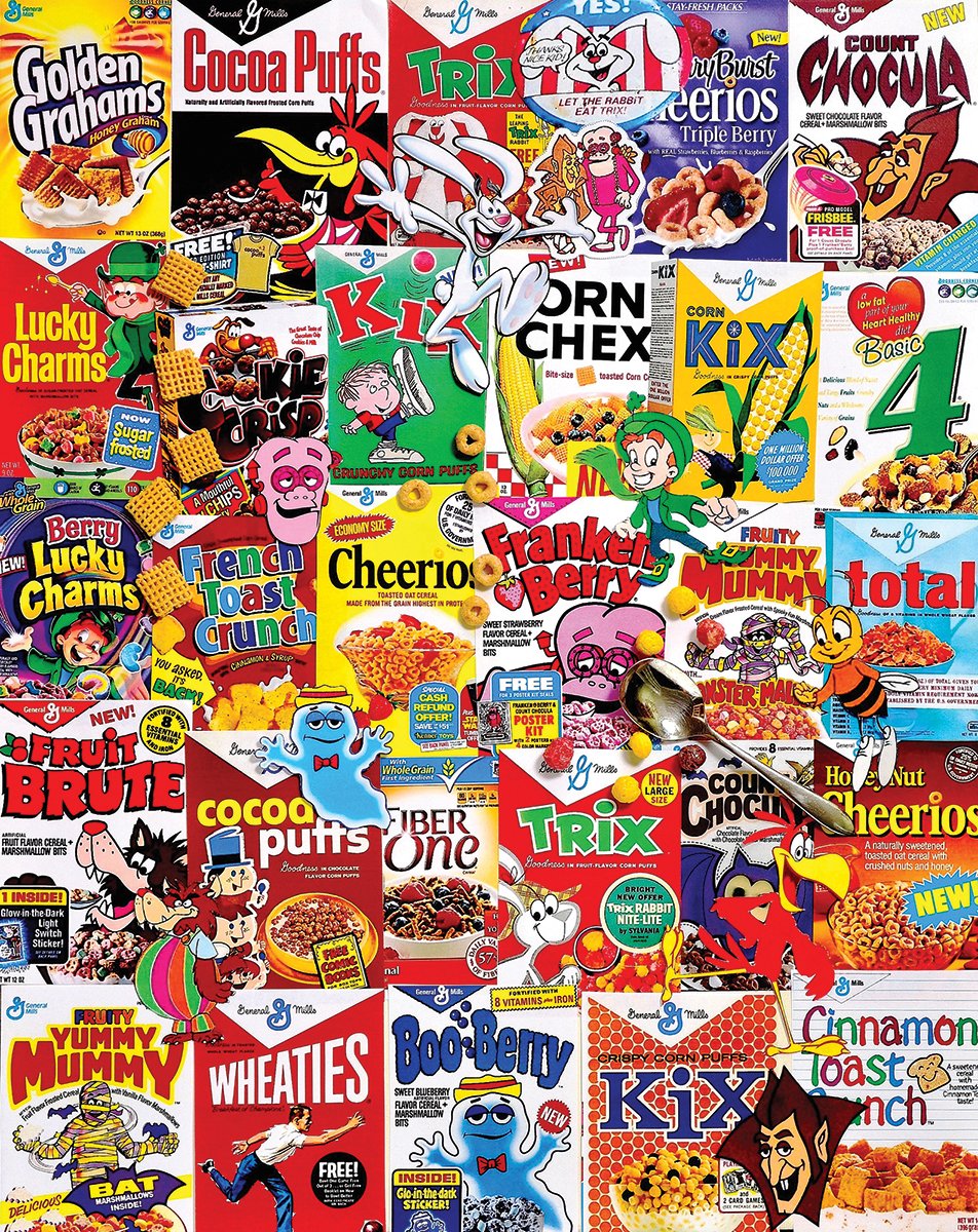 White Mountain Puzzles Cereal Boxes 1000 Piece Jigsaw Puzzle - White, Fun Family Activity, Perfect Gift for Puzzle Lovers