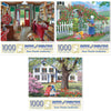 Bits And Pieces - Value Set Of Three (3) 1000 Piece Jigsaw Puzzles For Adults - Each Puzzle Measures 20' X 27' - 1000 Pc Slow Day, The Rose Arbor, Best Friends Jigsaws By Artist John Sloane