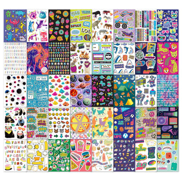 Fashion Angels 1000+ Mega Cool Stickers For Kids - Fun Craft Stickers For Scrapbooks, Planners, Gifts And Rewards, 40-Page Sticker Book For Kids Ages 6+ And Up