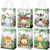 24 Pieces Safari Goodie Bag Safari Jungle Party Favor Bags With Handles For Kids Birthday Safari Themed Party Supplies (Watercol