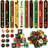 Frienda 60 Pcs Juneteenth Party Favors June 19th Slap Bracelets and Badge Pins for Kids Freedom Day Party Supplies Bulk Snap Wri