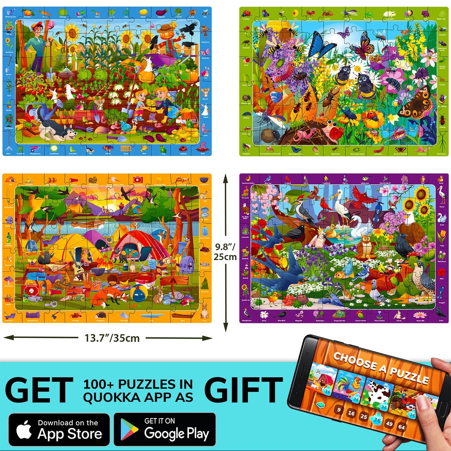 Quokka Puzzles For Kids Ages 4-6 - 4-Pack 60-Piece For Toddlers Ages 3-5 I Search & Find Kids Puzzles Ages 5-8 I Educational Lea