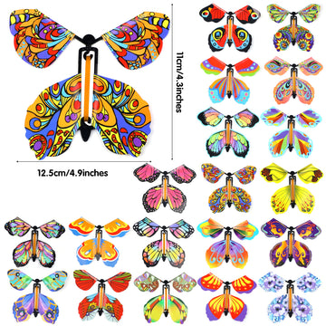 Lomimos 40Pcs Flying Butterfly, Magic Wind Up Butterfly Toy Gift For Kids Surprise Explosion Box Wedding Birthday Party Book Gre