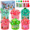 LAWOHO Slime Kit - 6 Packs Red & Green Cloud, Butter & Clear Slime, Glow in The Dark Add-ins, Perfect for St. Patrick's Day & Halloween