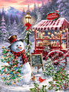 Springbok 1000 Piece Jigsaw Puzzle - Hot Chocolate Stand with Snowman - Cardboard