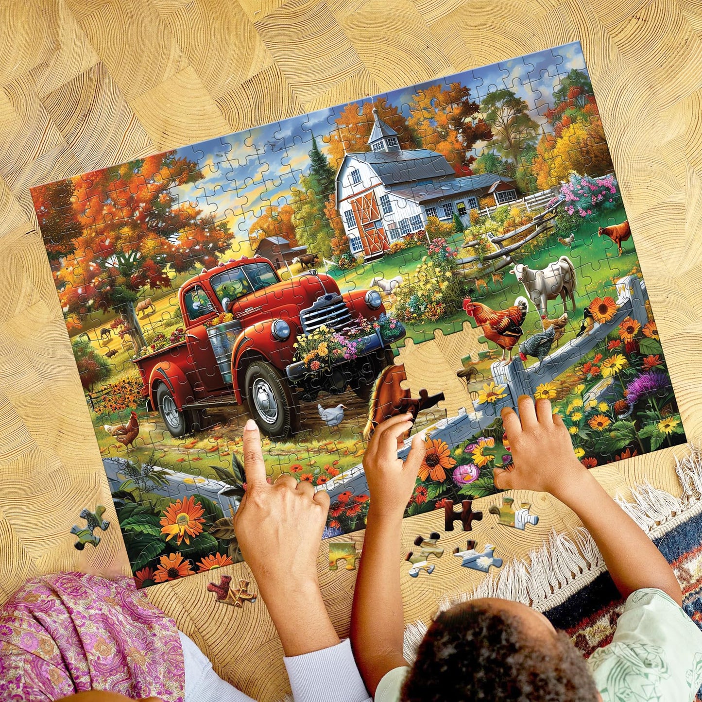 300 Pieces Jigsaw Puzzle For Adults,Country Life Puzzle 300 Pieces Highlights The Agricultural Life And Rural Beauty - Thick,Stu