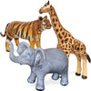 Jet Creations Inflatable Wildlife Bundle - Giraffe 36"H, Elephant 36"L, Tiger 40"L, Multicolor, PVC Material, Realistic Stuffed Animals