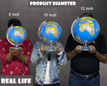 Zest 4 Toyz Globe For Kids, Stem Steam Educational World Globe Metal Base With Magnifying Glass For Kids/Political Globe/Office