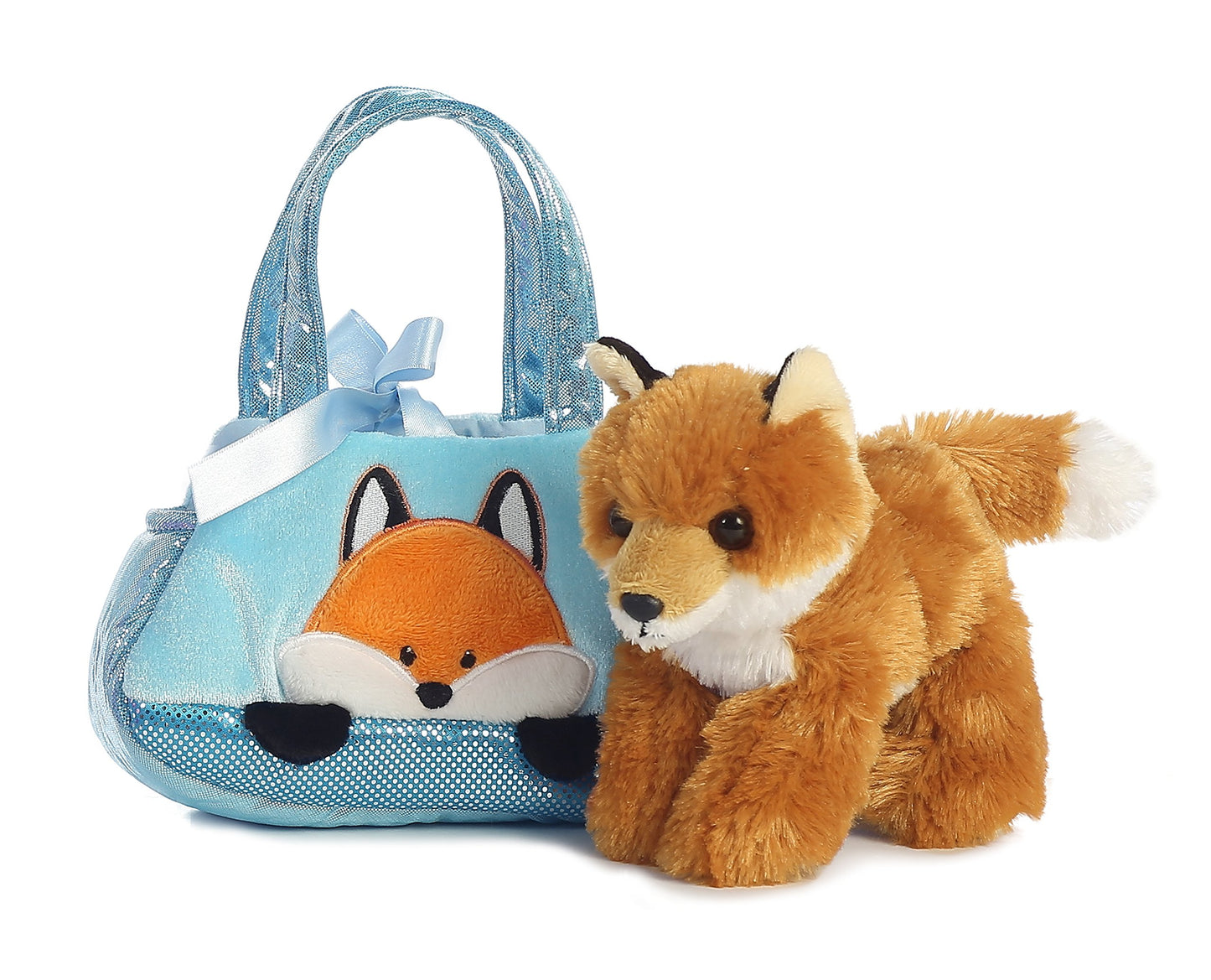 Aurora® Fashionable Fancy Pals™ Peek-A-Boo Fox Stuffed Animal - On-The-Go Companions - Stylish Accessories - Multicolor 7 Inches