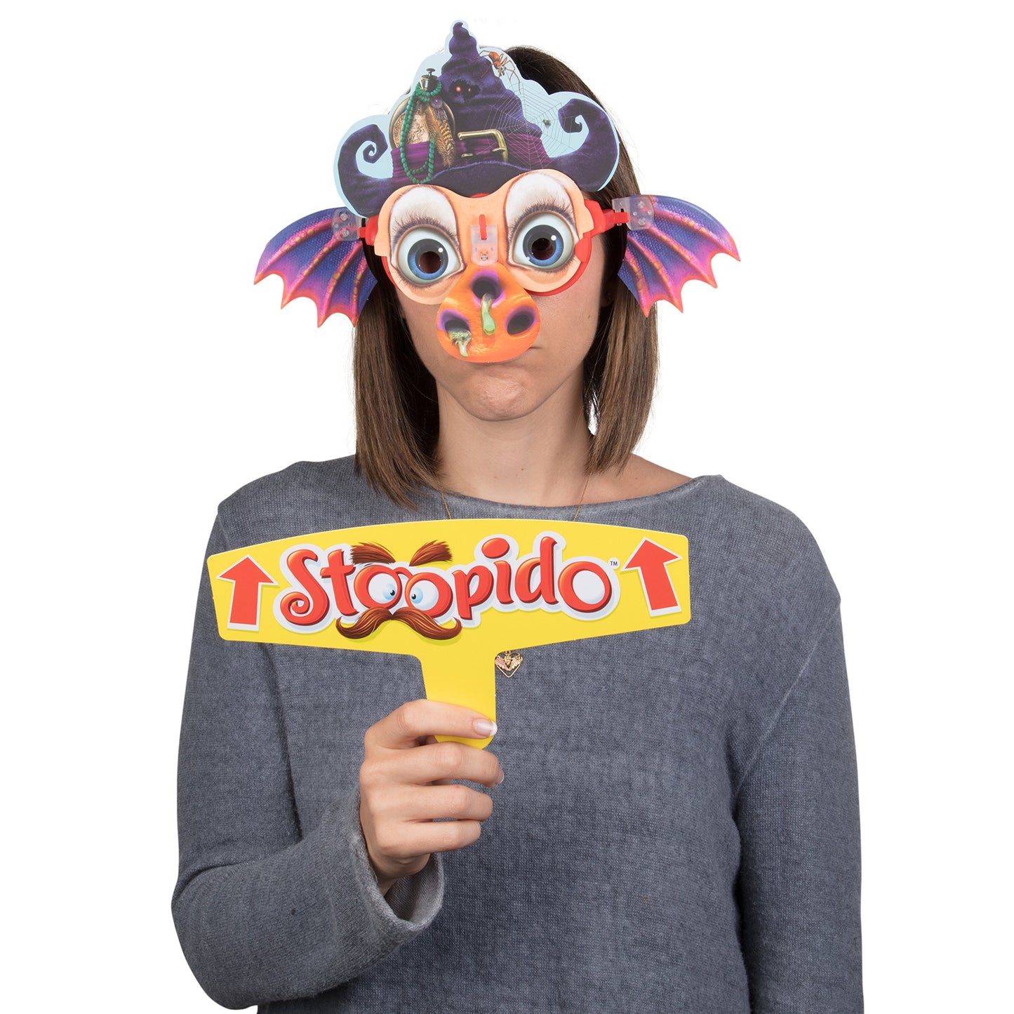 Outset Media Stoopido - The Family Party Game Of 1000 Silly Faces - Includes 25 Double-Sided Face Masks For Endless Combinations - Ages 6+