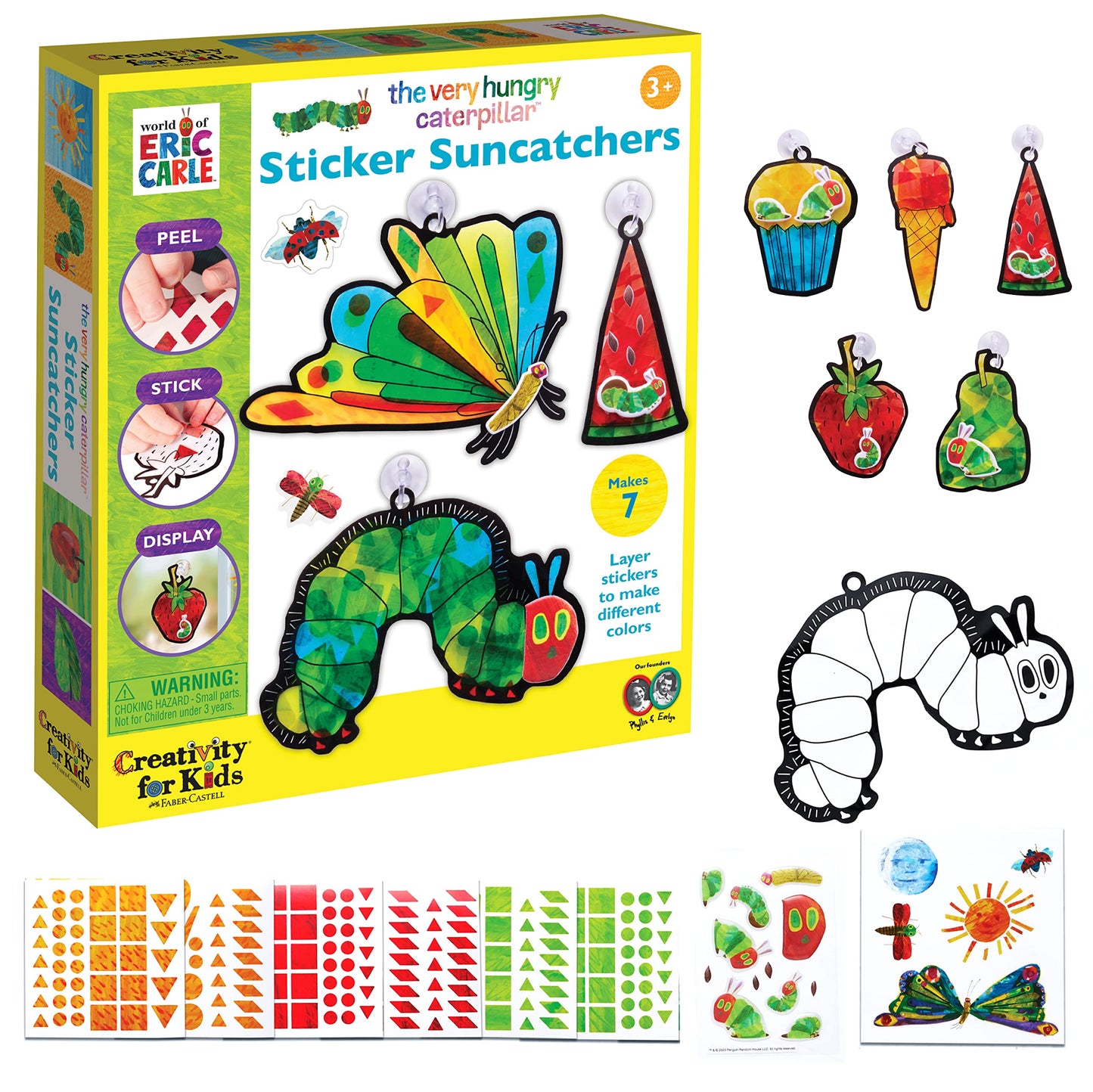 Creativity For Kids The Very Hungry Caterpillar: Sticker Suncatcher Kit - Diy Window Stickers For Toddlers From The World Of Eric Carle, Preschool Arts And Crafts For Kids Ages 3-5+, Medium