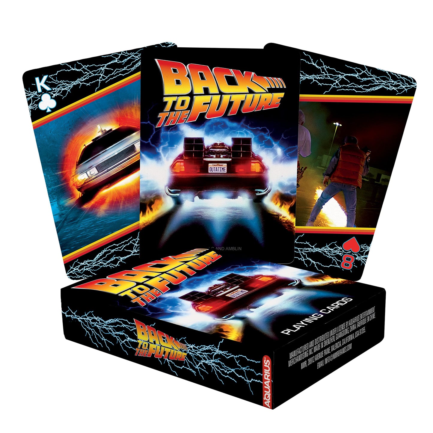 Aquarius Back To The Future Playing Cards - Back To The Future Themed Deck Of Cards For Your Favorite Card Games - Officially Licensed Bttf Merchandise & Collectibles, Black, Red, Yellow, 2.5 X 3.5