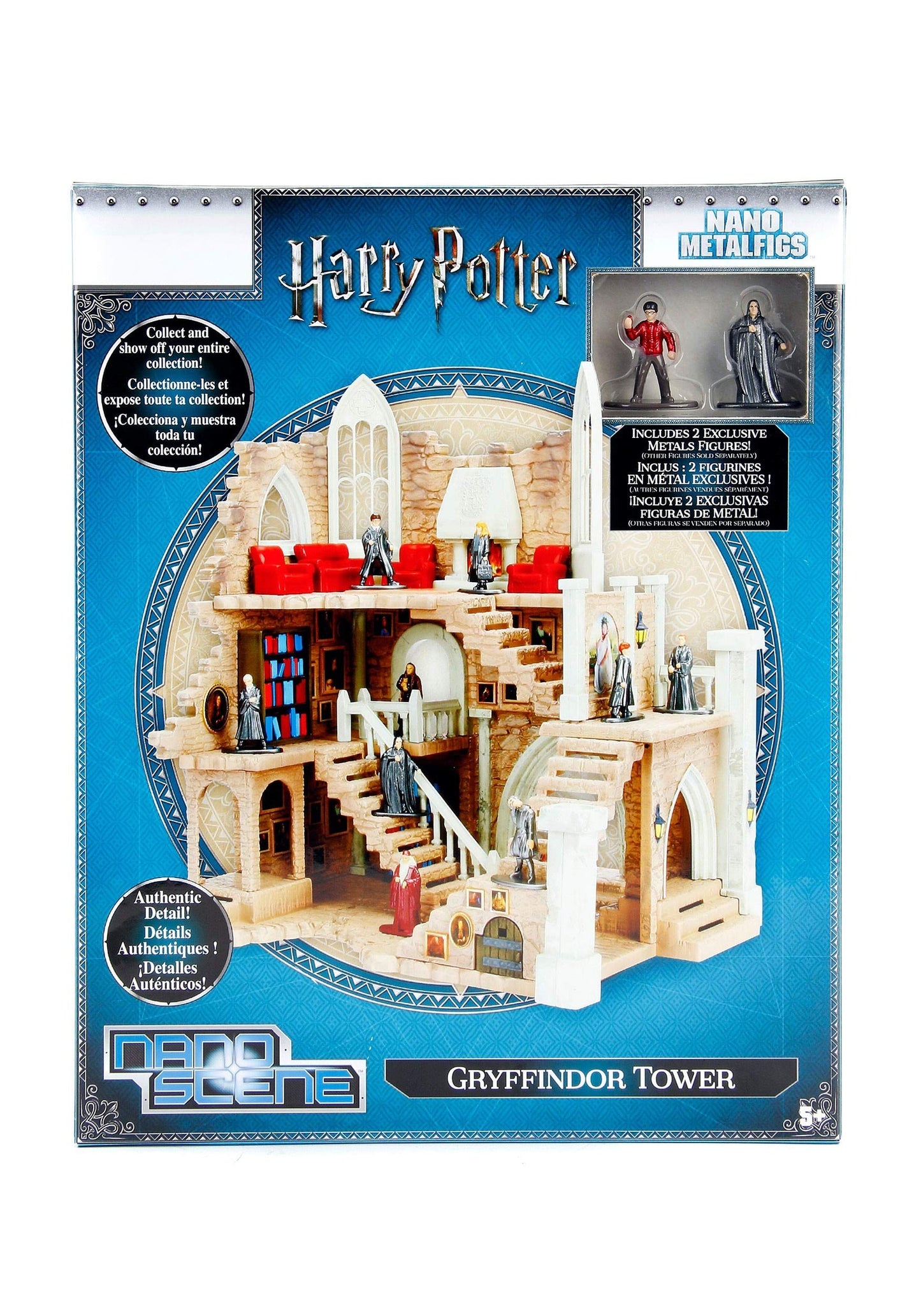 Nano Metalfigs Nanoscene Harry Potter Gryffindor Tower Collectors Environment With 2 Exclusive Figures (32 Piece)
