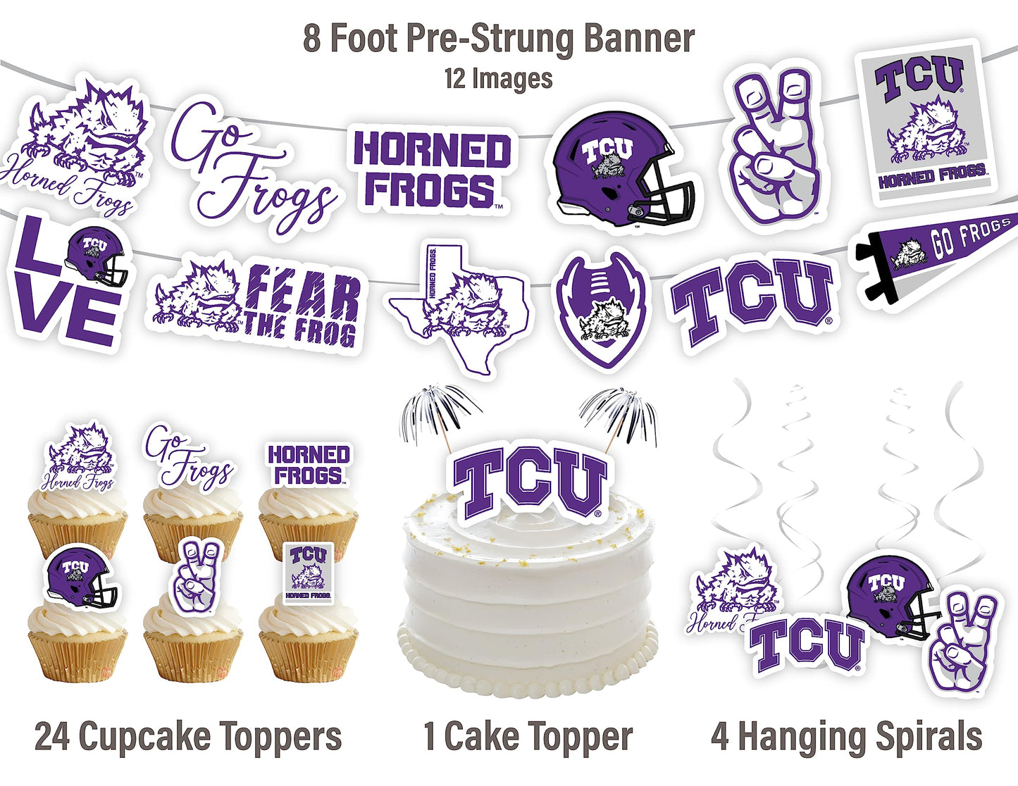 Tcu Party Supplies (42 Pieces) For Tcu Graduation, Tailgating And Birthday Party Decorations With Texas Christian University Hor