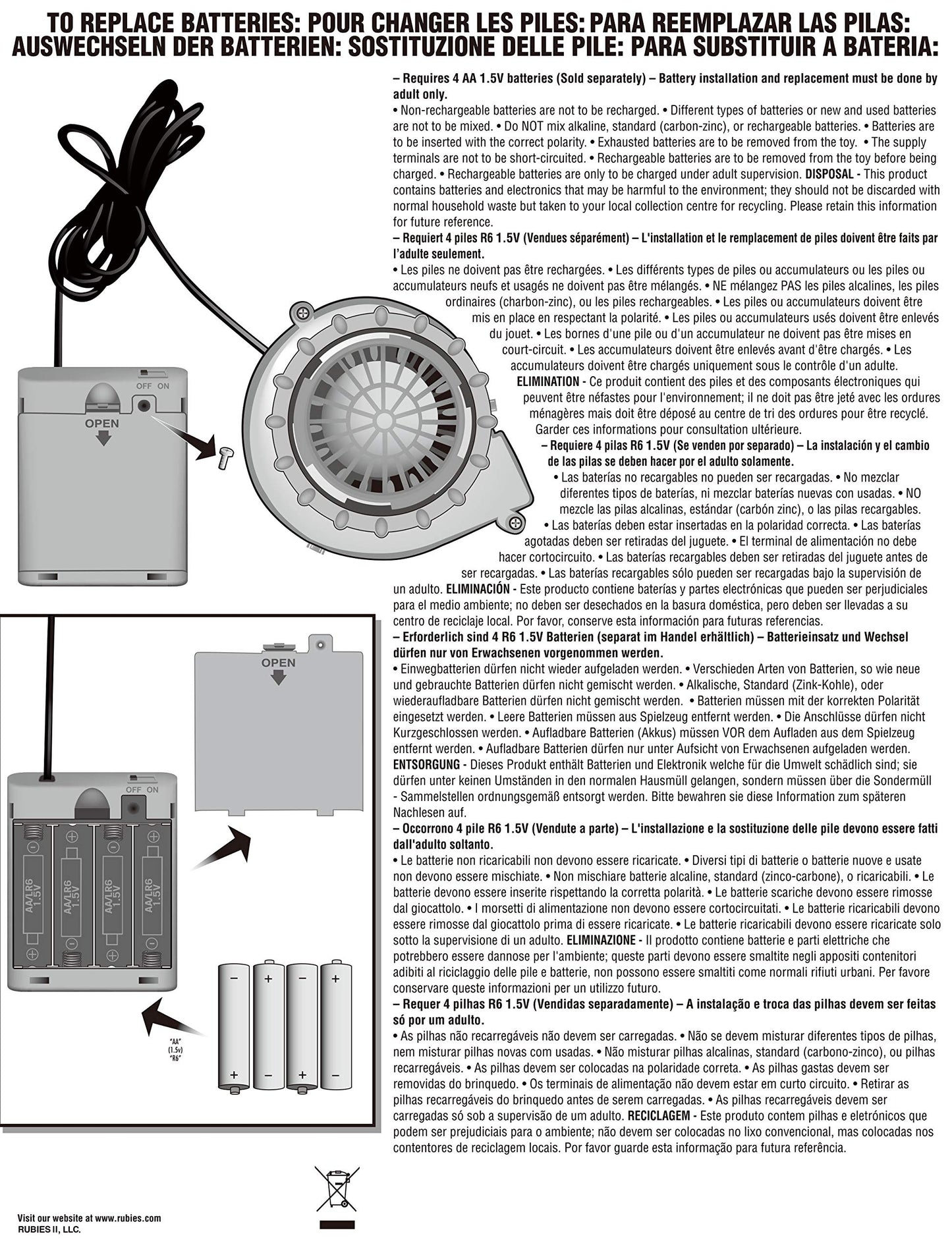 Rubies Fun Inflatable Original T-Rex Dinosaur Costume For Kids, With Sound, For Themed Party and Halloween, Standard Size