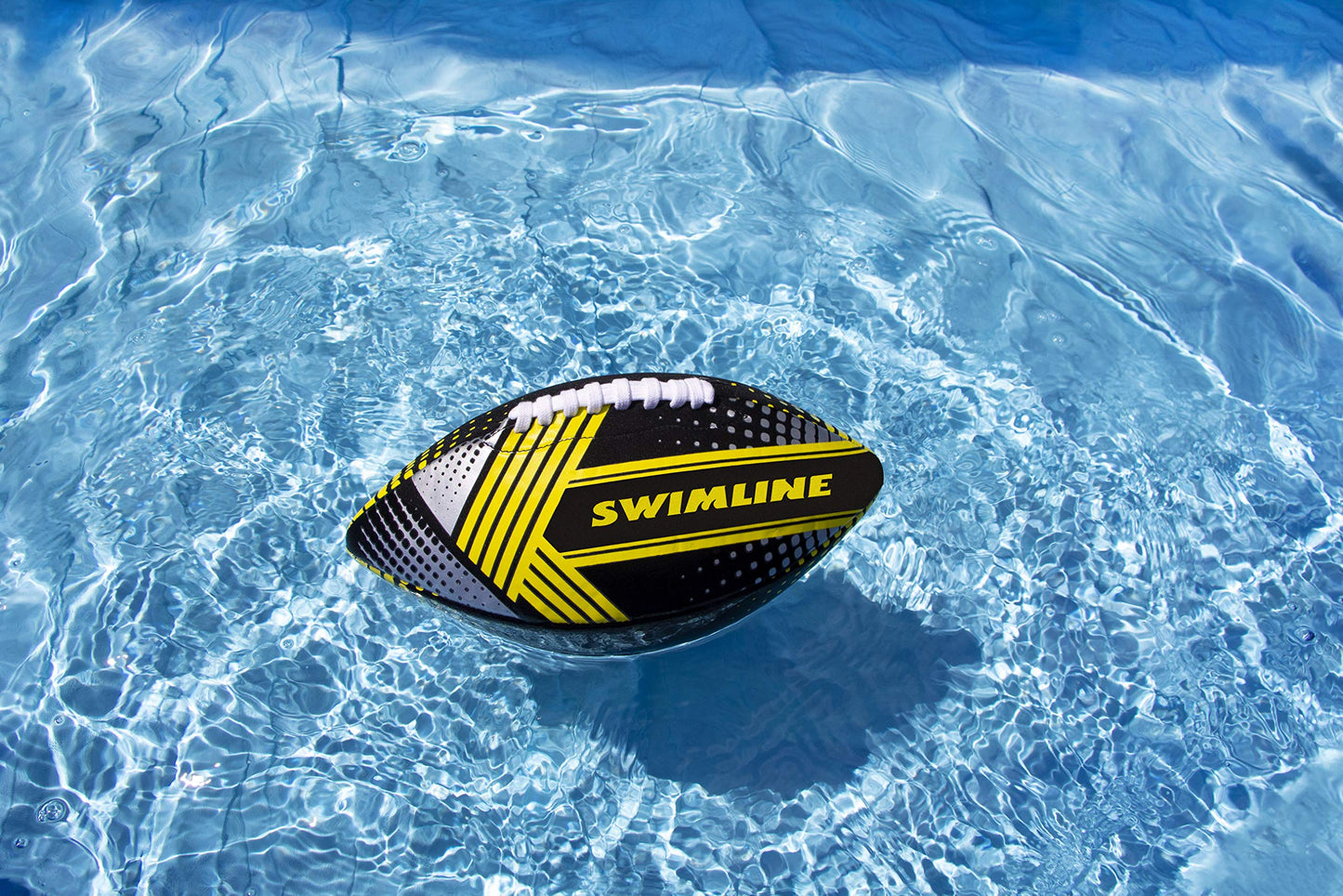 Swimline Neoprene Waterproof Soft Football for Pool & Beach Play, 10.5", Black & Yellow