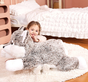 Ikasa Giant Wolf Stuffed Animal Plush Toy, 30 Inches Big Soft Toys For Kids Girls Boys Girlfriend