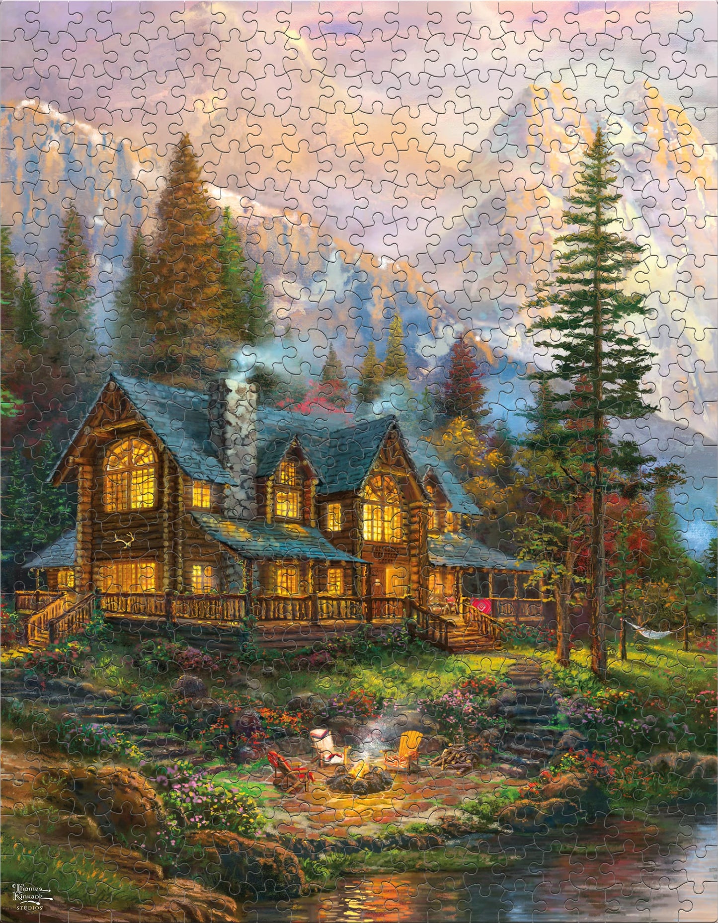 Ceaco - 8 In 1 Multipack - Thomas Kinkade - (2) Round 300 Piece, (4) 550 Piece, (1) 750 Piece (1) 1000 Piece Jigsaw Puzzles