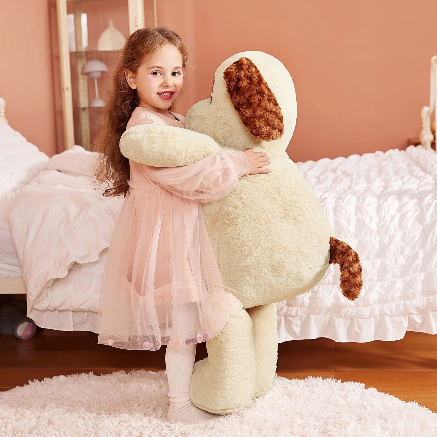 Ikasa Giant Dog Labrador Stuffed Animal Plush Toys,Puppy Soft Toy Large Cute Huge Jumbo Big Size Plushie,Gifts For Kids (30 Inches, Light Brown)