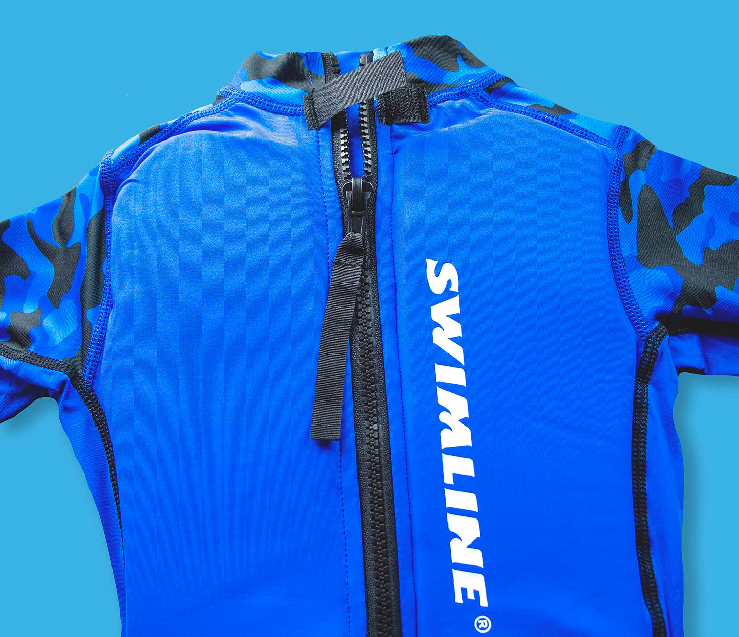 Swimline Blue Swim Trainer Floating Vest Suit For Kids & Toddlers Ages 4+ Boys/Girls -Comfortable Zip Up Buoyant Foam Swimming Life Jackets Puddle Jumpers 40-55 Pounds Lbs Children Learning Swimwear