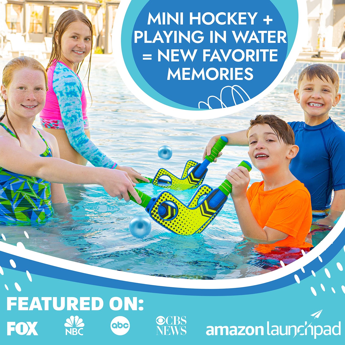 Refresh Sports Knee Hockey Sticks Set For Kids - Hockey Gifts For Boys & Girls All Ages - 2 Mini Sticks & 2 Street Balls For Beach Games