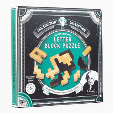 The Einstein Collection Letter Blocks - 3D Brain Teaser Puzzles - 12 Brain Teasing Challenges - Professor Puzzle 3D Brain Teaser