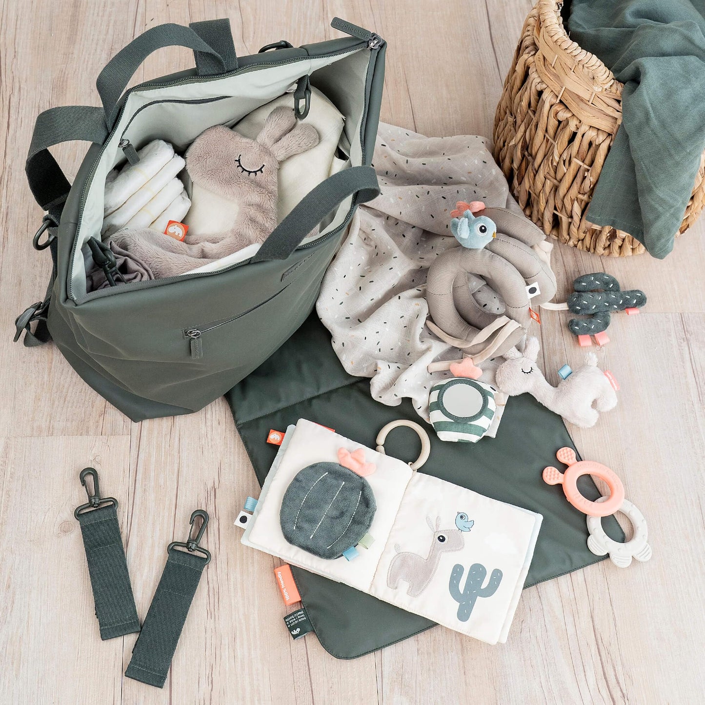 Done By Deer Lalee Sand Activity Spiral Baby Toy - Sensory Cactus, Mirror, And Crinkle Sound For Cots, Car Seats, Strollers, And