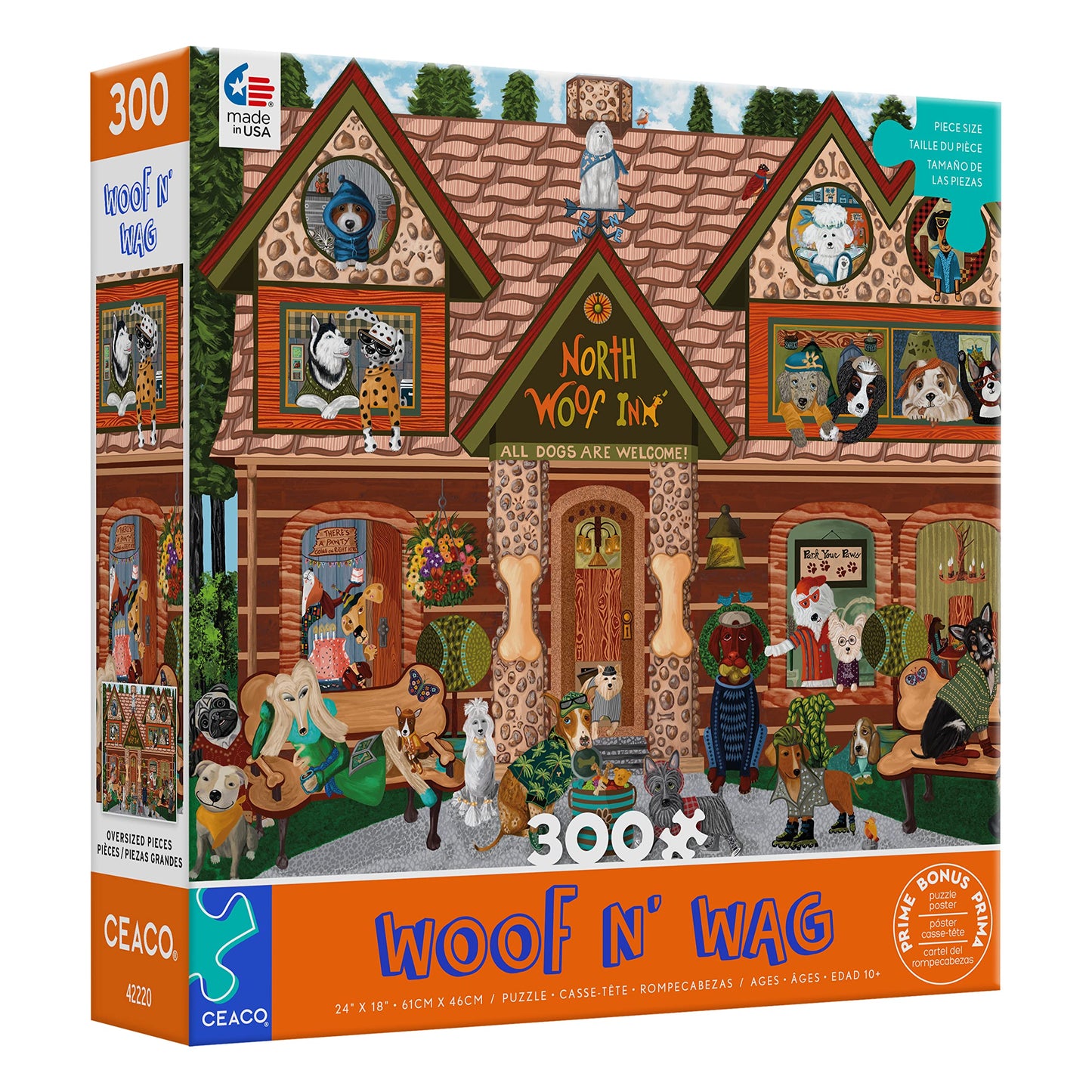 Ceaco - Woof N Wag - North Woof Inn - 300 Piece Jigsaw Puzzle
