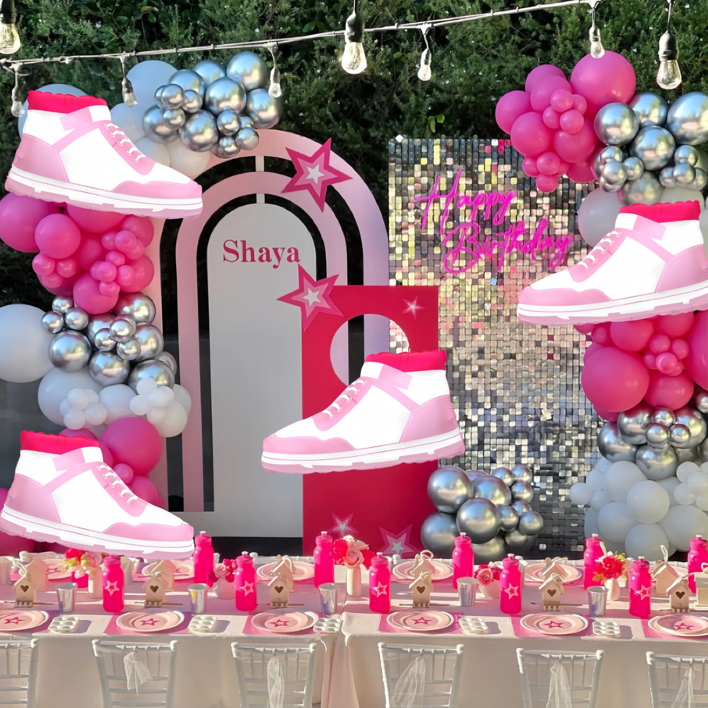 Girl Shoes Balloon/Basketball Shoes Sneaker Balloons/Girl Birthday Foil Balloon Princess Shoes/Mother'S Day Birthday Balloon/Bri