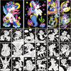 Zhanmai 24 Pack Velvet Coloring Posters Unicorn Fuzzy Velvet Coloring Posters Crafts for Kids Color Your Own Poster Bulk for Hol
