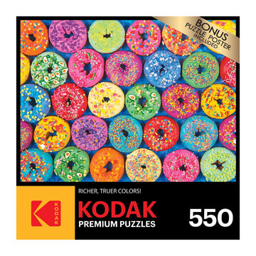 RoseArt 550 Piece Jigsaw Puzzle - Kodak Premium Lots of Sprinkles Donuts - Multi-colored Cardboard
