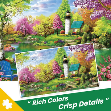 500 Piece Puzzle for mature-themed Large Piece Lake Landscape Puzzle for Kids Teen mature-themeds Unique Fun Dog Jigsaw Puzzle Challenging Family Activity Game Gift for Family Friends Men Women Seniors 20.5*15 In