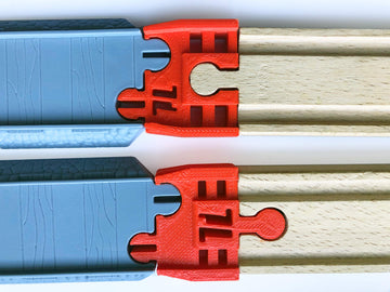 TrainLab Learning Curve Thomas & Friends to Wooden Railway Train Track Adapters (Red)
