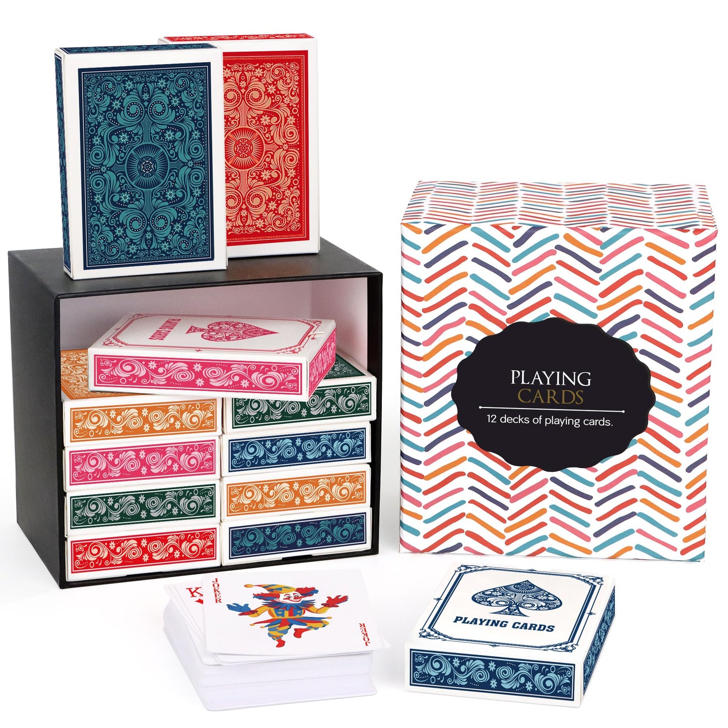 Timenued Playing Cards 12 Pack,Decks Of Cards,Poker Cards Set,Standard Playing Cards Bulk With 6 Unique Colors,Card Games For Ad