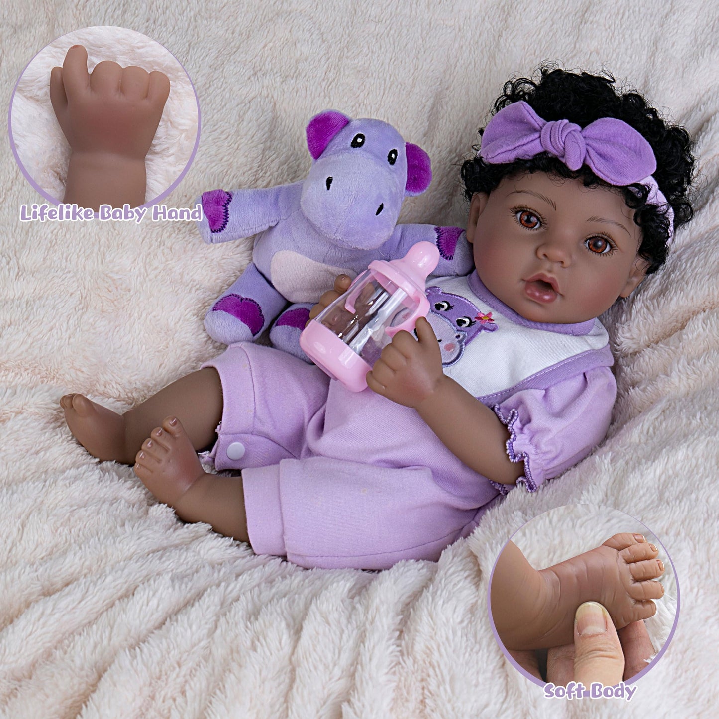 Onetoo Baby Doll First Baby Doll Soft Baby Doll For Girls Plush Rag Doll Wear Kitty Costume Gray Dress 14''