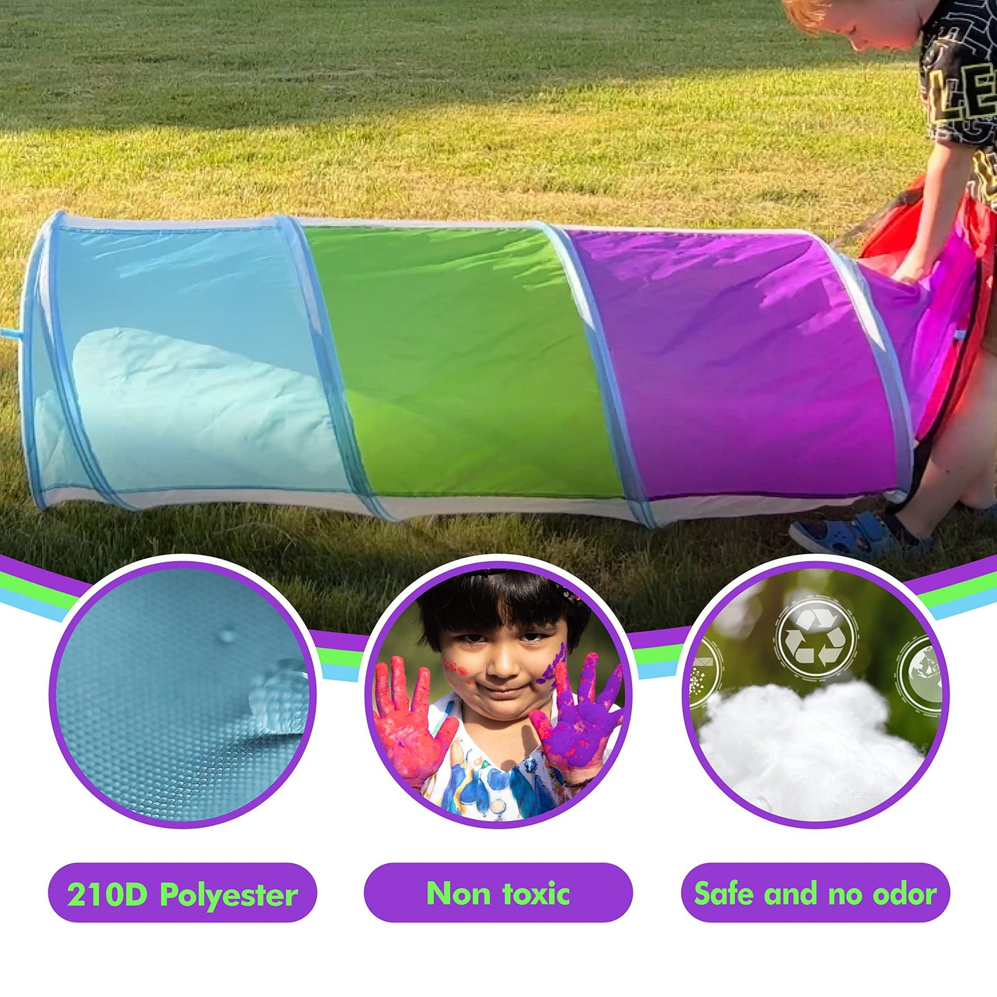 Kids Play Tunnel For Toddlers 1-3, Tunnels For Kids To Crawl Through Indoor Outdoor Pop Up Play Tent For Toddler Babies Children